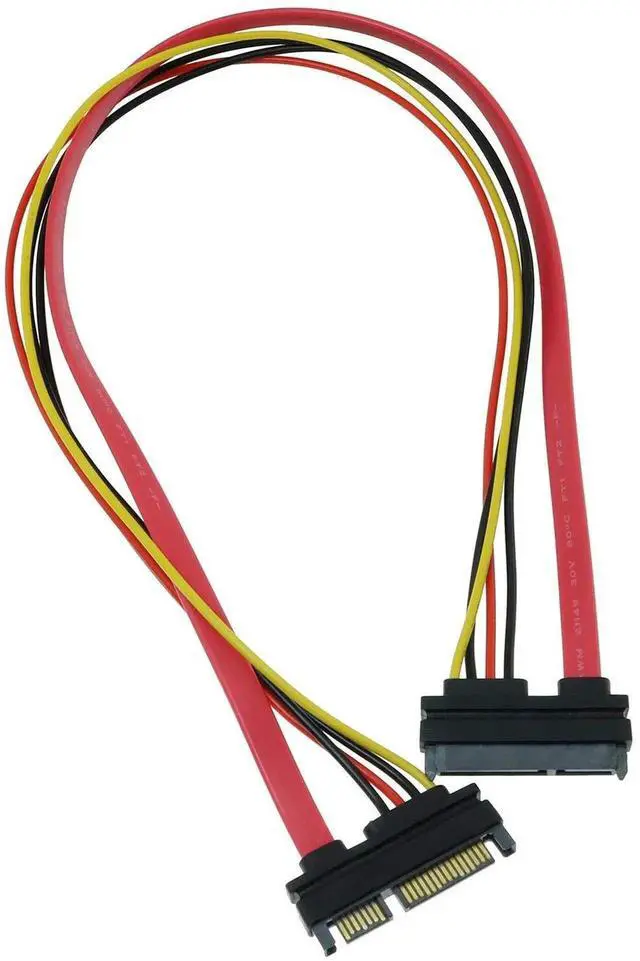 Alt view image 4 of 4 - WRIARICH 4 Pack 50cm SATA 22Pin Female to 7+15Pin Male Data & Power Extension Cables