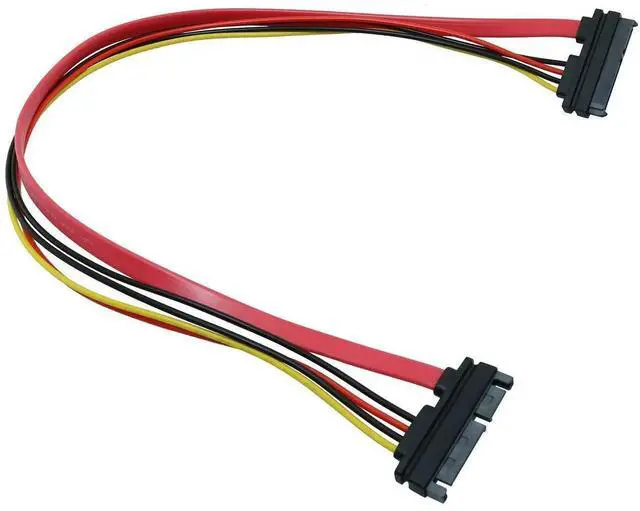 Alt view image 3 of 4 - WRIARICH 4 Pack 50cm SATA 22Pin Female to 7+15Pin Male Data & Power Extension Cables