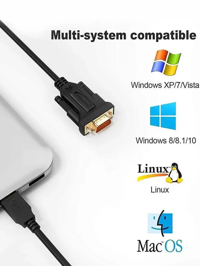 Alt view image 3 of 7 - WRIARICH CableCreation 3FT/1M USB to RS232 Serial Cable, FTDI Chipset DB9 Male Converter Cord, Black