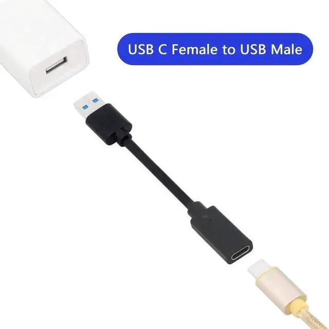 Alt view image 2 of 7 - WRIARICH 3ft Black USB 3.0 Type A Male to USB-C Female Adapter Converter
