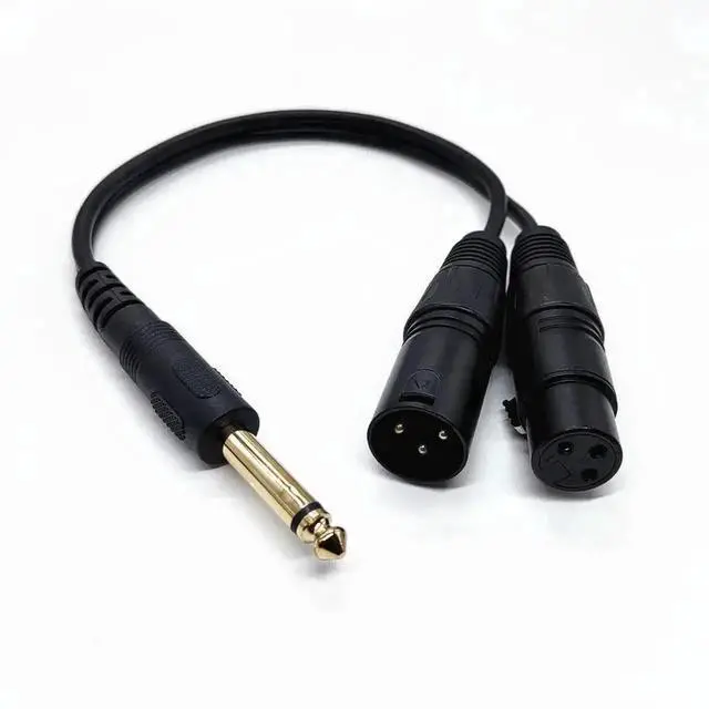 Main image of WRIARICH 6.35mm (1/4 Inch) Stereo Jack to 3-Pin XLR Male/Female Audio Adapter Cable, Professional Mic Cord for Microphones, Speakers & Amplifiers