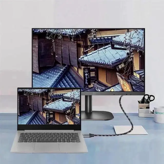 Alt view image 3 of 7 - WRIARICH 3.3FT USB C to DisplayPort 1.4 Cable, 32.4Gbps Type-C 3.1 to DP Cord Thunderbolt 3 Compatible Supports 8K@60Hz 4K@144Hz 2K@240Hz for MacBook Pro M1 M2 Mac Studio Mac Mini Dell XPS