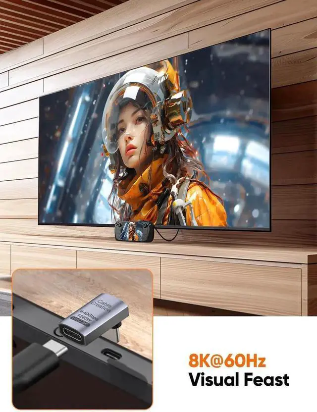 Alt view image 7 of 7 - Up Angle 90 Degree USB C Male to Female Adapter, 40Gbps Data Transfer 240W Fast Charging Right Angle USB-C Extender Compatible with Steam Deck, ROG Ally, Switch, Laptop, PC, Tablet, Smartphone