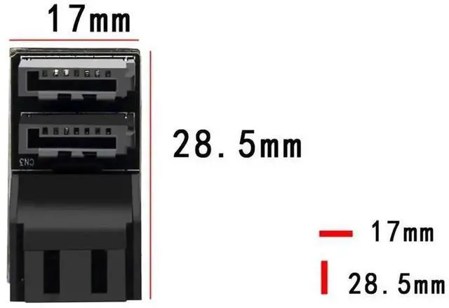 Alt view image 5 of 6 - WRIARICH Dual SATA 7Pin Female to Male Right Angle Adapter, 90° & 180° Elbow SATA Signal Connector, Low Profile Motherboard Space-Saving Converter for PC Installation