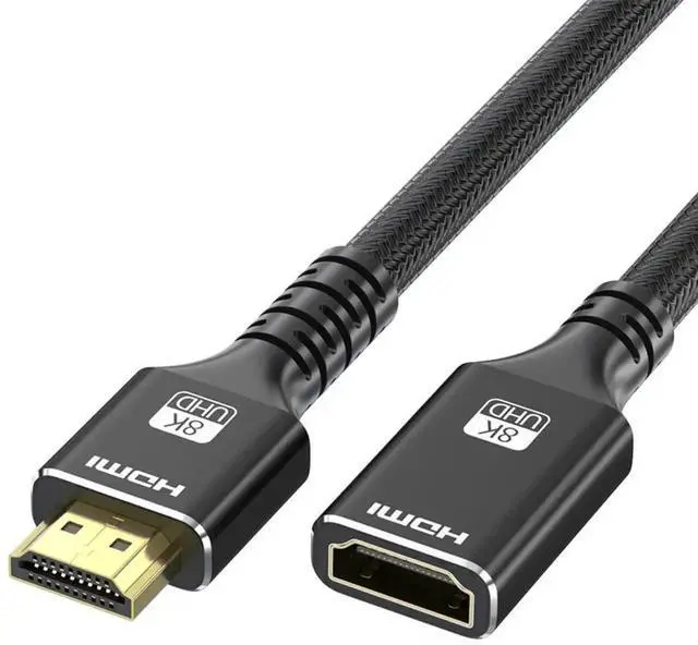 Main image of WRIARICH 1FT Short HDMI 2.1 Male to Female Extension Cable, 48Gbps 8K@60Hz 4K@120Hz Extender Cord with Dolby & eARC for TV Stick HDTV Xbox PS5 PS4 Laptop