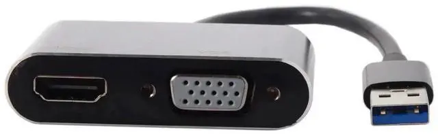 Alt view image 3 of 7 - WRIARICH USB 3.0/2.0 to HDMI VGA Dual Display Adapter Cable, External USB Video Graphics Card Compatible with Windows & Mac Laptops