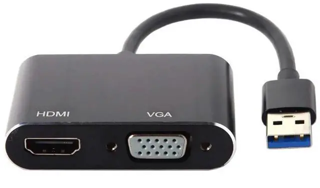 Alt view image 4 of 7 - WRIARICH USB 3.0/2.0 to HDMI VGA Dual Display Adapter Cable, External USB Video Graphics Card Compatible with Windows & Mac Laptops