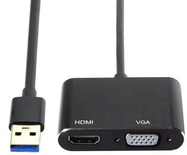 Alt view image 5 of 7 - WRIARICH USB 3.0/2.0 to HDMI VGA Dual Display Adapter Cable, External USB Video Graphics Card Compatible with Windows & Mac Laptops