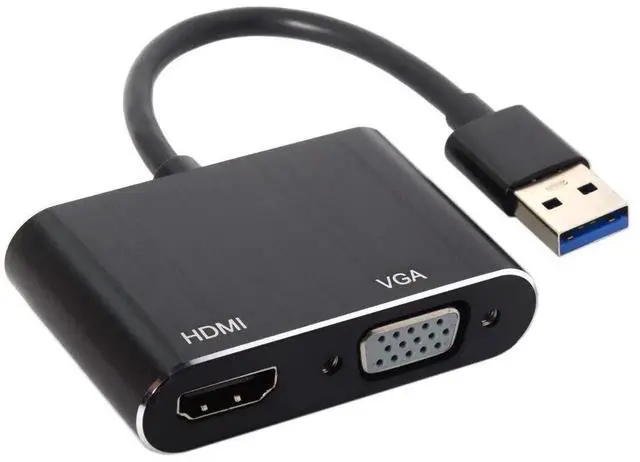 Alt view image 7 of 7 - WRIARICH USB 3.0/2.0 to HDMI VGA Dual Display Adapter Cable, External USB Video Graphics Card Compatible with Windows & Mac Laptops