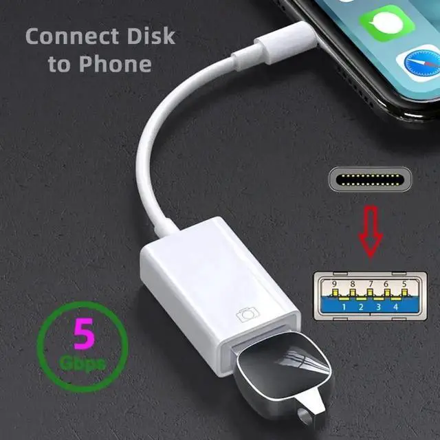 Alt view image 2 of 7 - WRIARICH USB-C Male to USB 3.0 Type-A Female Adapter, High Speed Converter Compatible with Mac, Laptop, Tablet & Type-C Phones