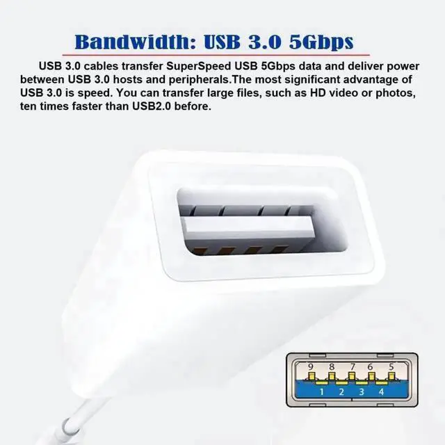Alt view image 5 of 7 - WRIARICH USB-C Male to USB 3.0 Type-A Female Adapter, High Speed Converter Compatible with Mac, Laptop, Tablet & Type-C Phones