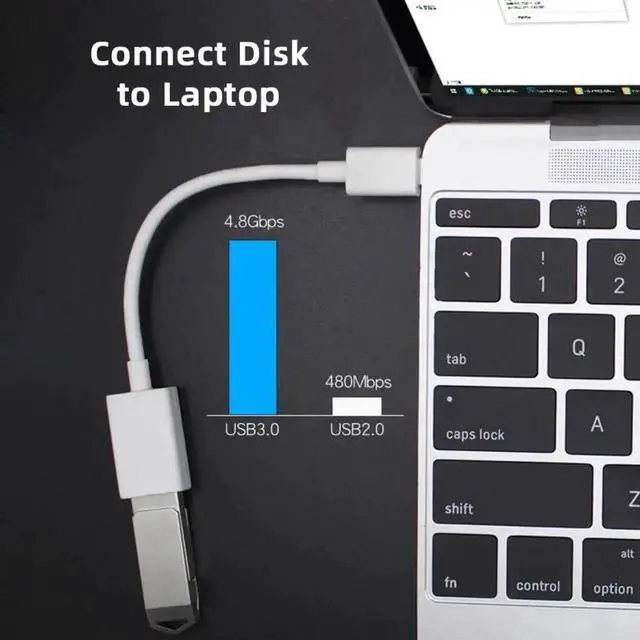 Alt view image 7 of 7 - WRIARICH USB-C Male to USB 3.0 Type-A Female Adapter, High Speed Converter Compatible with Mac, Laptop, Tablet & Type-C Phones