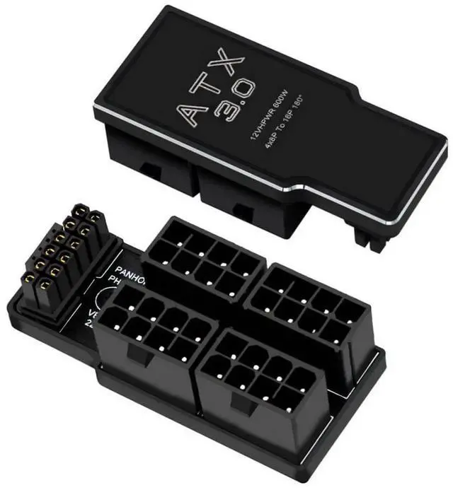 Alt view image 2 of 6 - WRIARICH 90° Up Angled ATX 8Pin×4 to 12VHPWR PCIe5.0 ATX3.0 16Pin Modular Power Adapter