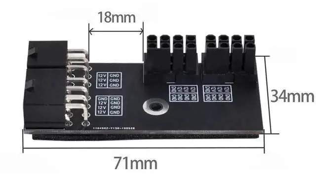 Alt view image 6 of 6 - WRIARICH 180° Right-Angled Dual ATX 8Pin Female to 6+8Pin Male GPU Power Adapter for RTX 3080/3090