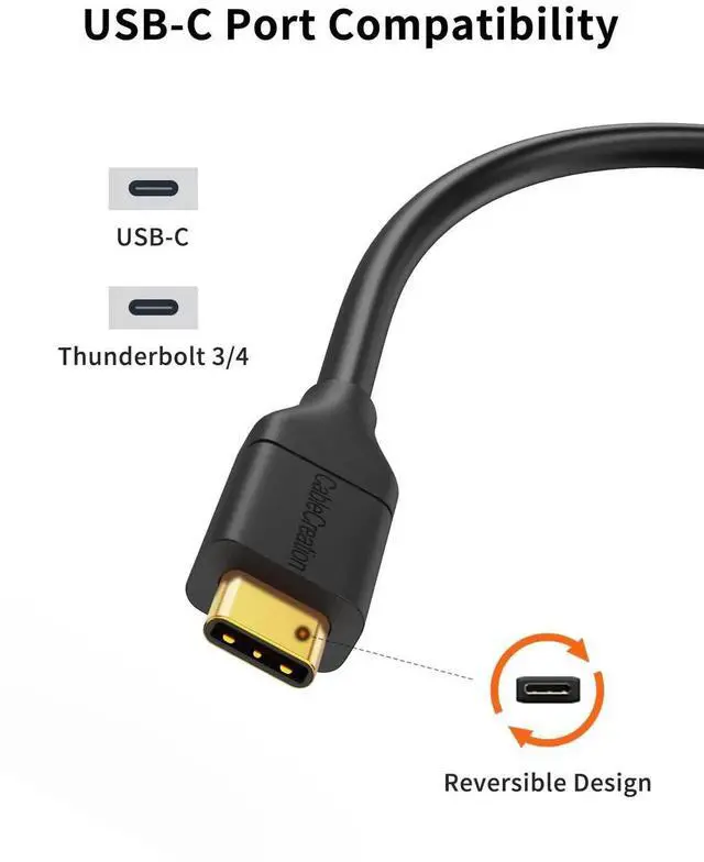 Alt view image 4 of 6 - WRIARICH 4FT USB 3.1 USB-C to USB-B Cable, 10Gbps High Speed Cord Compatible with Thunderbolt 3, MacBook, External Hard Drive, Docking Station & Scanner