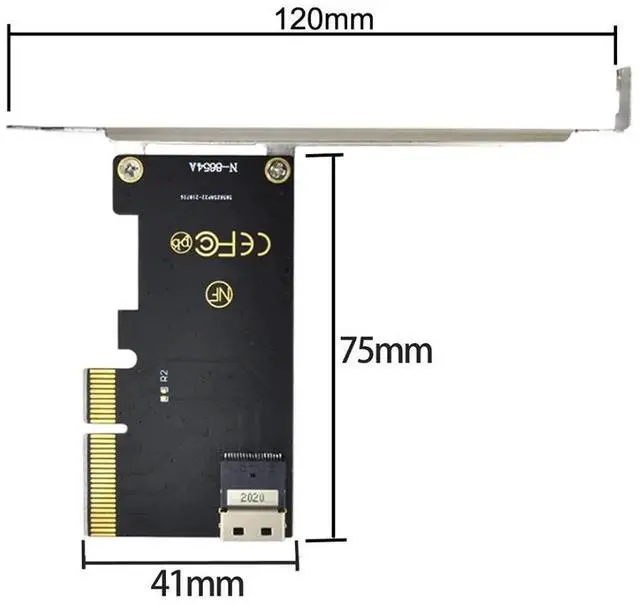 Alt view image 7 of 7 - WRIARICH PCIe 3.0 x4 to SFF-8654 Slimline SAS Adapter Kit, SFF-8654 to SFF-8639 U.2 NVMe PCIe SSD Expansion Card for Desktop & Server Motherboards, Supports Intel 750 P3600 P3700 U.2 Drives