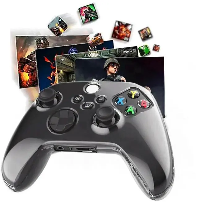 Alt view image 2 of 4 - WRIARICH Transparent Shockproof Controller Protective Case with Anti-Slip Texture, Travel Carry Skin Cover Compatible with Xbox Series X/S Gamepad