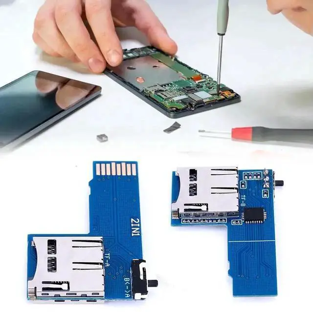Alt view image 2 of 4 - WRIARICH 2-in-1 Dual System Micro SD TF Card Switch Module, Dual OS Boot Switch Board Compatible with Raspberry Pi B+, 2B, 3B