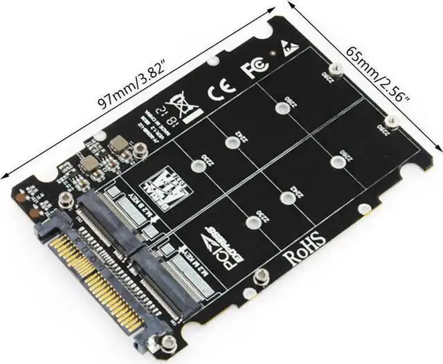 Alt view image 6 of 6 - WRIARICH 2-in-1 M.2 NVMe/SATA to U.2 SFF-8639 Adapter Card, M.2 SSD to PCIe U.2 Converter for Desktop PC