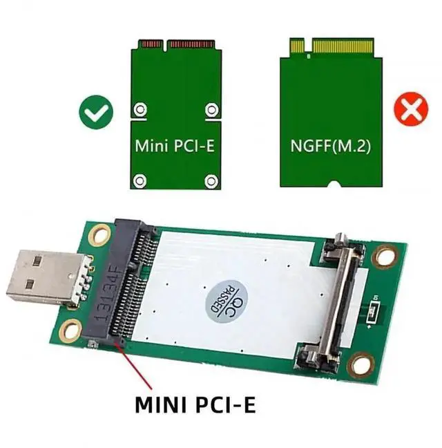 Alt view image 2 of 7 - WRIARICH Mini PCI-E WWAN to USB Adapter Card with SIM Slot, 3G 4G 5G LTE Module Test Tool