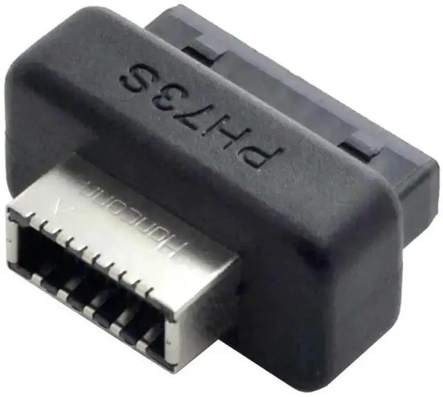Main image of WRIARICH Overmolded USB 3.1 Gen2 Type-E Key-A Female to USB 3.0 20Pin Male Header Adapter, Motherboard Front Panel Internal Extension Converter