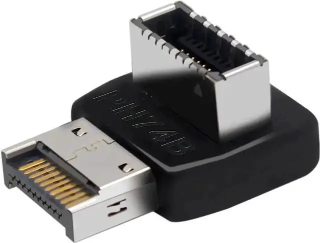 Main image of WRIARICH PH74B 90 Degree Vertical USB 3.2 Type-E Header Adapter, Right Angle USB-C Front Panel Socket Converter for Desktop Motherboard