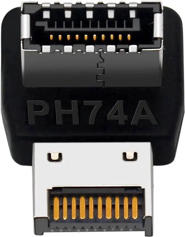 Alt view image 4 of 6 - WRIARICH PH74B 90 Degree Vertical USB 3.2 Type-E Header Adapter, Right Angle USB-C Front Panel Socket Converter for Desktop Motherboard