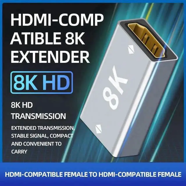 Alt view image 7 of 7 - WRIARICH 2 Pack Aluminum Alloy HDMI 2.1 Female to Female Coupler, 8K HDMI-Compatible Cable Extender Adapter for HDTV PS4 PS5 Laptop