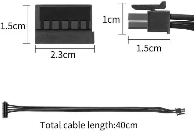 Alt view image 7 of 7 - WRIARICH 40cm ATX Mini 4 Pin to Right Angle 15Pin SATA Female Power Adapter Cable, 2 Pack, for HDD SSD CD Blu-ray Optical Drives