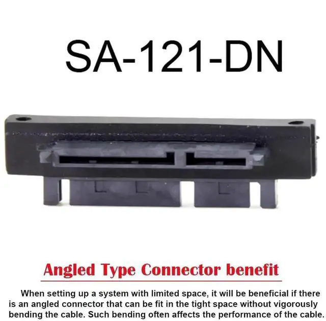 Alt view image 6 of 7 - WRIARICH 90-Degree Downward Angled SATA 22Pin (7+15) Male to Female Extension Adapter, SATA 22P All-in-One Signal & Power Converter for SSD/HDD