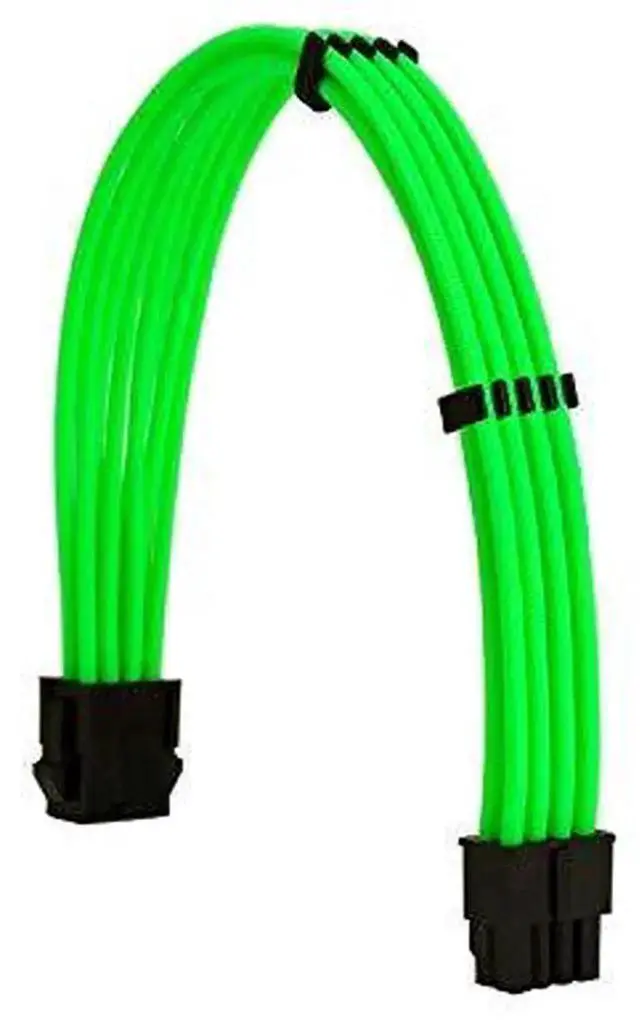 Alt view image 2 of 7 - WRIARICH Green Braided PSU Extension Cable Kit, 18AWG EPS 8Pin + PCIe 8Pin with Cable Combs