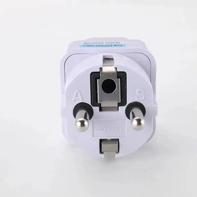 Alt view image 2 of 6 - WRIARICH US to EU DE Travel Plug Adapter, 2 Round Pins, Black, 1 Pack