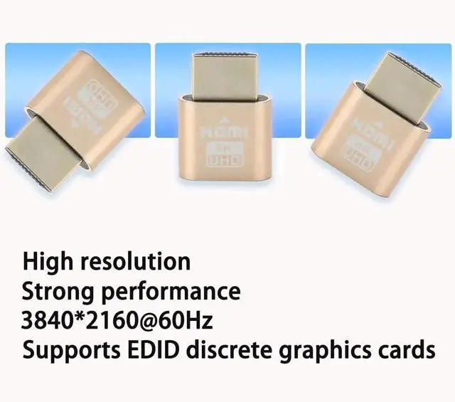 Alt view image 7 of 7 - WRIARICH 3 Pack 4K HDMI Dummy Plug Virtual Monitor EDID Emulator, 4096×2160/3840×2160/2560×1440@60Hz Headless Display Adapter for Windows Mac Linux