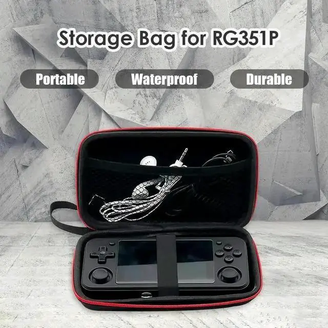Alt view image 2 of 3 - WRIARICH Zipper Carry Storage Pouch Protective Bag Compatible with RG350M Handheld Game Console, Dustproof Shockproof Travel Case