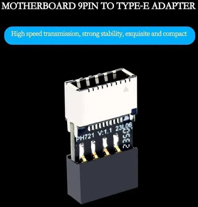 Alt view image 3 of 7 - WRIARICH 6Pcs PH721 Motherboard USB2.0 9Pin Header Male to Female Type-E Adapter, Internal USB-C Front Panel Port Converter