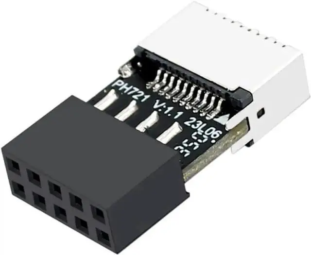 Alt view image 4 of 7 - WRIARICH 6Pcs PH721 Motherboard USB2.0 9Pin Header Male to Female Type-E Adapter, Internal USB-C Front Panel Port Converter