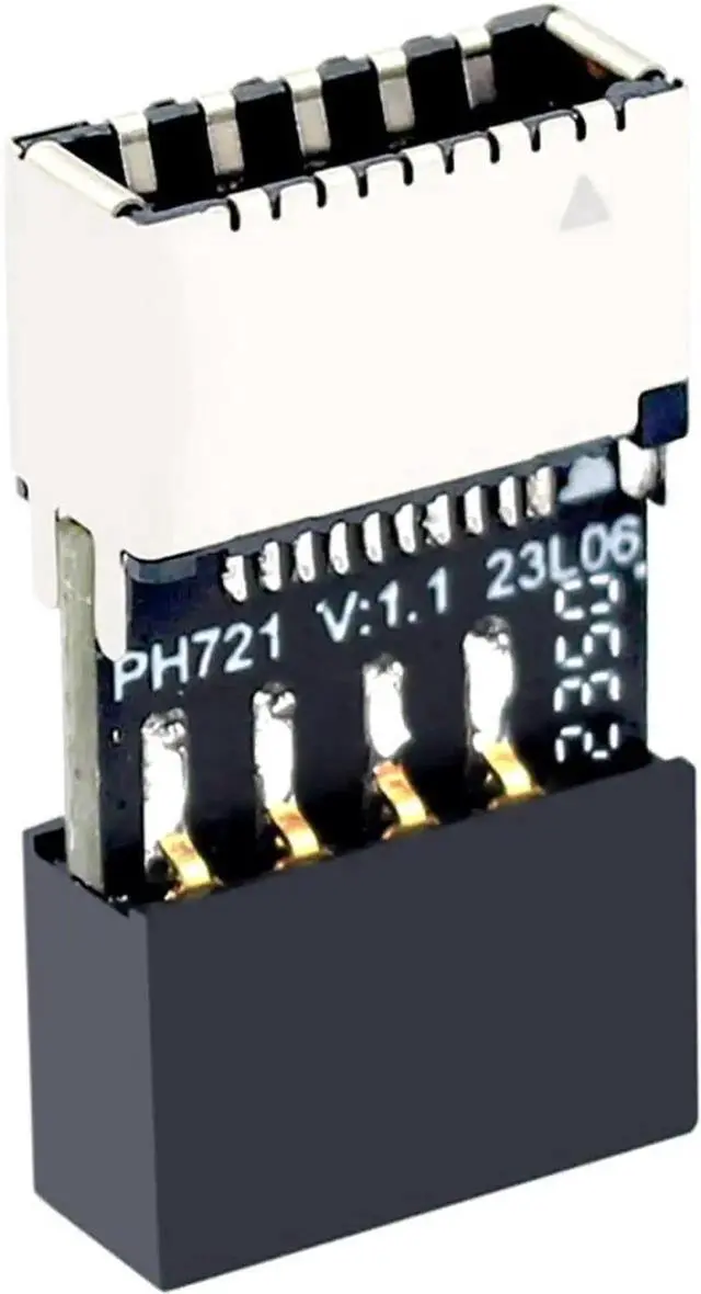 Alt view image 2 of 7 - WRIARICH 6Pcs PH721 Motherboard USB2.0 9Pin Header Male to Female Type-E Adapter, Internal USB-C Front Panel Port Converter