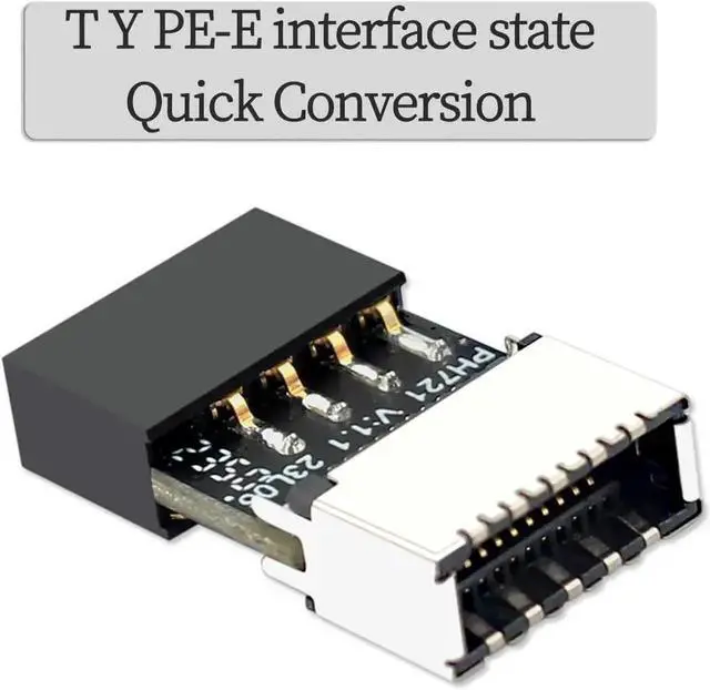 Alt view image 5 of 7 - WRIARICH 6Pcs PH721 Motherboard USB2.0 9Pin Header Male to Female Type-E Adapter, Internal USB-C Front Panel Port Converter