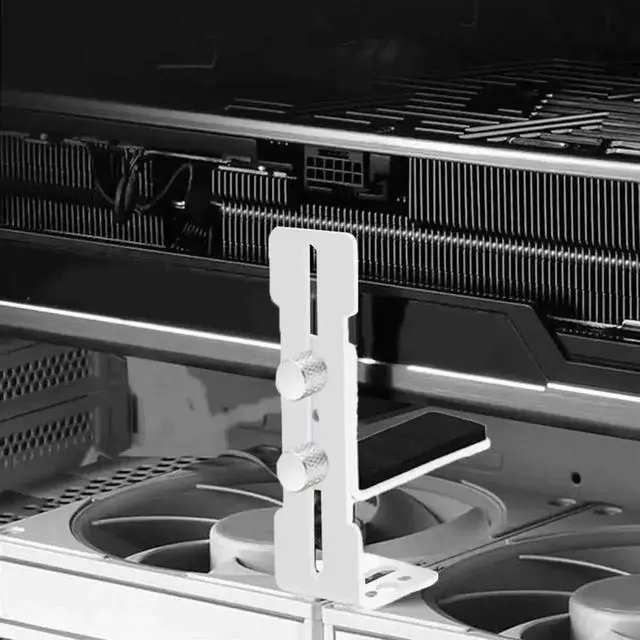 Alt view image 2 of 4 - WRIARICH White Adjustable GPU Support Bracket, Graphics Card Anti-Sag Holder Mounted on 12cm Case Fan Position