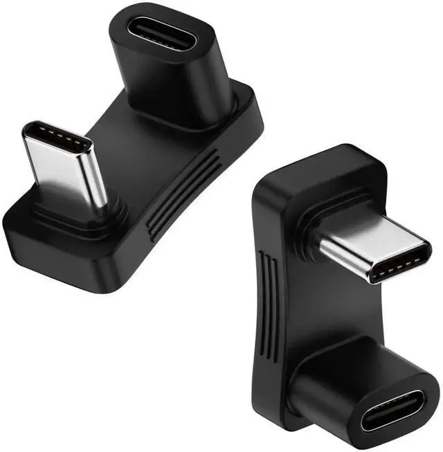 Alt view image 4 of 6 - WRIARICH 2 Pack 180 Degree U-Shaped USB C Adapter, 10Gbps Data 100W PD Fast Charging Type-C Male to Female Elbow Connector for Steam Deck Switch Laptops Phones