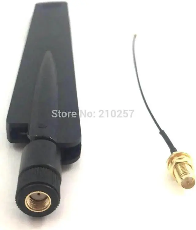 Alt view image 3 of 4 - WRIARICH 18dBi Omni 2.4GHz WiFi Antenna RP-SMA Male with 15cm U.FL Mini PCI to RP-SMA Female Pigtail Cable for PC Wireless Network Card