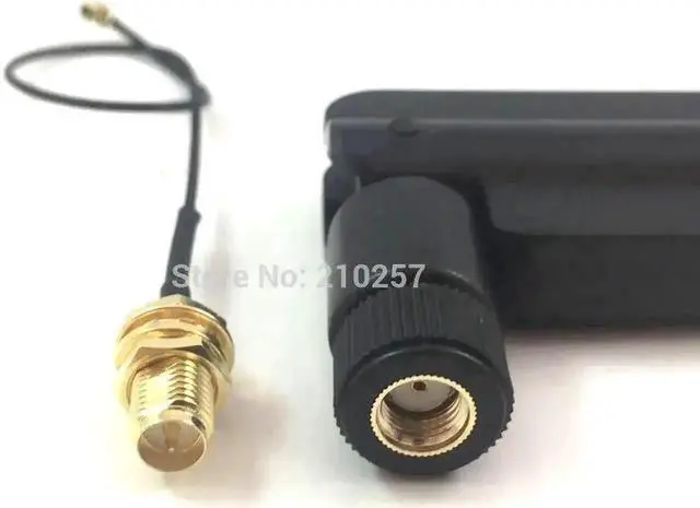 Alt view image 4 of 4 - WRIARICH 18dBi Omni 2.4GHz WiFi Antenna RP-SMA Male with 15cm U.FL Mini PCI to RP-SMA Female Pigtail Cable for PC Wireless Network Card