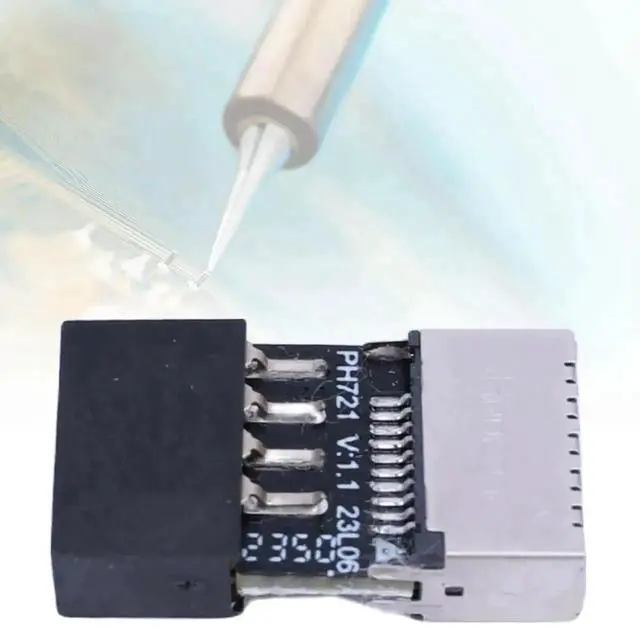 Alt view image 3 of 4 - WRIARICH USB 2.0 9Pin Motherboard Header To USB 3.1 Gen2 Type-E Key-A Front Panel Socket Adapter, Internal USB-C Extender Card For Desktop PC Chassis