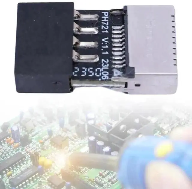 Alt view image 4 of 4 - WRIARICH USB 2.0 9Pin Motherboard Header To USB 3.1 Gen2 Type-E Key-A Front Panel Socket Adapter, Internal USB-C Extender Card For Desktop PC Chassis