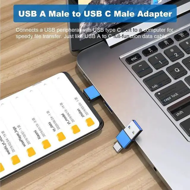 Alt view image 5 of 7 - WRIARICH 6 Pack Blue USB 3.0 Female to USB-C Male OTG Adapter, USB-A to Type-C Converter Connector