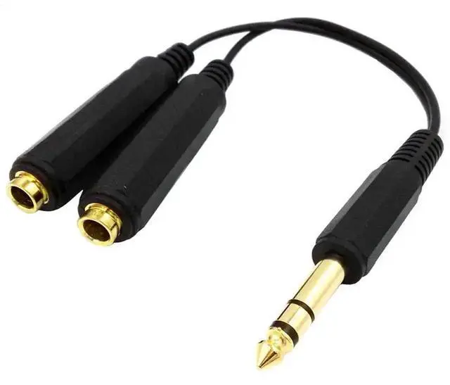 Alt view image 6 of 6 - WRIARICH 6.35mm 1/4 Inch Male to Dual Female Stereo Audio Y Splitter Cable, 1-in-2 Speaker Instrument AUX Extension Converter Cord