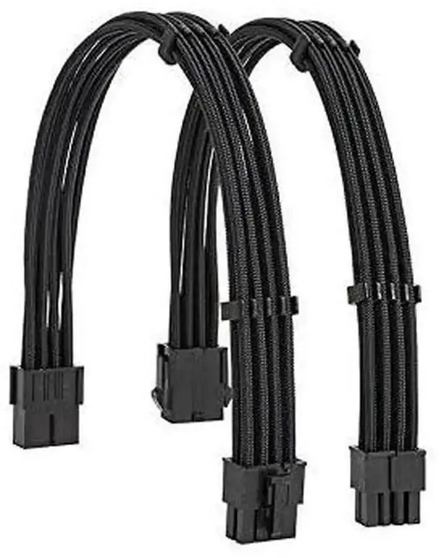 Main image of WRIARICH Black Sleeved PSU Extension Cable Kit 18AWG, EPS 8Pin + PCIe 8Pin with Cable Combs for Motherboard & GPU