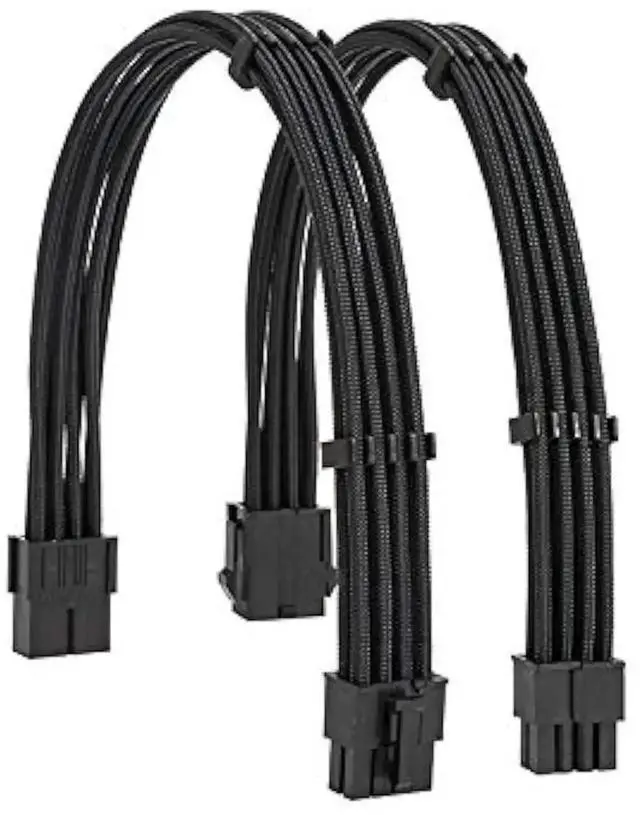 Alt view image 4 of 7 - WRIARICH Black Sleeved PSU Extension Cable Kit 18AWG, EPS 8Pin + PCIe 8Pin with Cable Combs for Motherboard & GPU