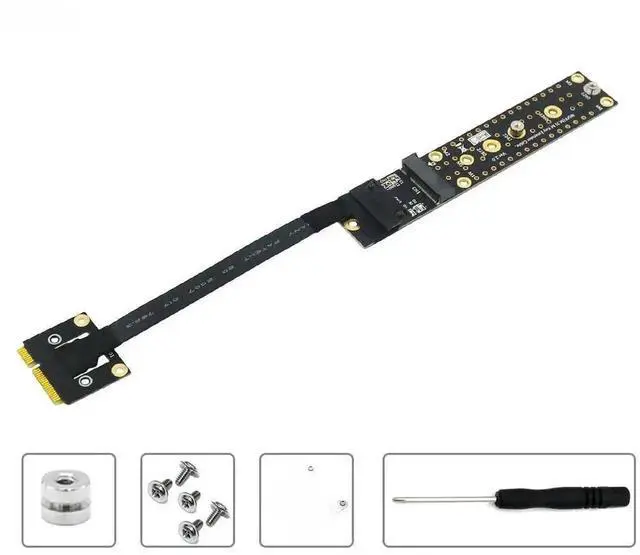 Alt view image 3 of 3 - WRIARICH Mini PCIe Male to M.2 Key M Female Adapter, Mini PCI-E to NVME NGFF M.2 Key M Riser Card for PCI-E Tester Expansion