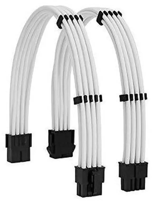 Alt view image 7 of 7 - WRIARICH White Sleeved PSU Extension Cable Kit 18AWG, EPS 8Pin + PCIe 8Pin with Cable Combs for Motherboard & GPU